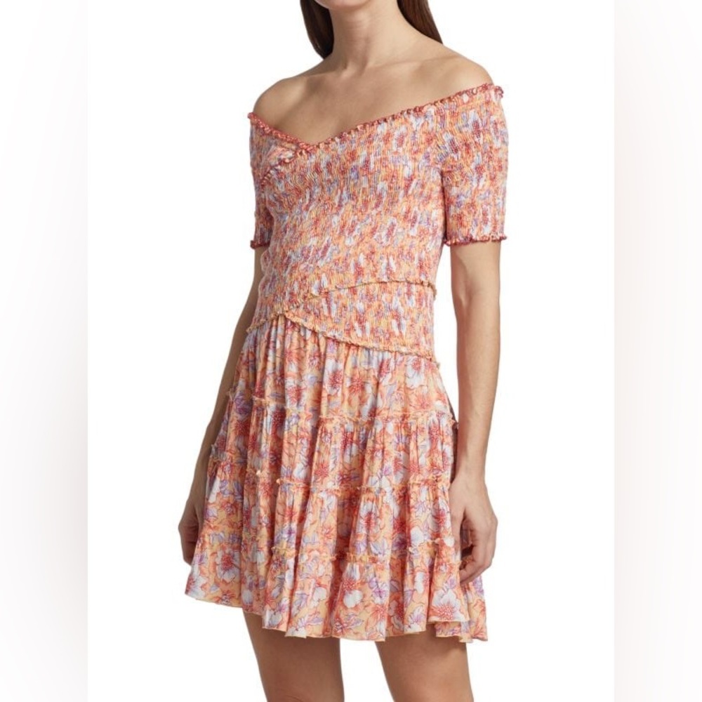 Soledad Floral Print Smocked Minidress in Small